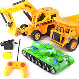男孩儿童玩具车遥控挖掘机挖土机挖机电动充电池警车机器人礼物