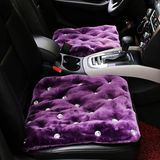 女士镶钻汽车内饰坐垫冬季保暖紫色毛绒单座坐垫车载车用后排坐垫