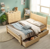 特价包邮成人床单人双人床儿童床实木床松木床1.0 1.2 1.5 1.8米