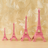 莎芮 浪漫粉色法国巴黎埃菲尔铁塔模型装饰摆件 家居摄影道具摆设