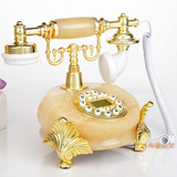 欧式仿古电话机玉石复古董办公家用座机美式时尚创意固定工艺电话