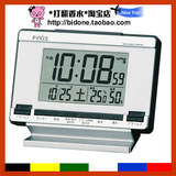 日本代购SEIKO精工电波座钟闹钟 LED液晶显示带日历NR529S