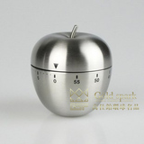 创意金属不锈钢银苹果定时器 厨房计时器 提醒器银苹果机械提醒器