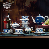 CLICCASA蓝之印迹 欧式咖啡杯整套装骨瓷陶瓷 创意英式下午茶茶具