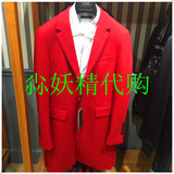 54226224 【55折代购】GXG男装2015冬专柜正品百搭款红色大衣1899