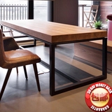 实木书桌电脑桌组合 简约 木桌子办公桌长方形会议桌复古餐桌椅子