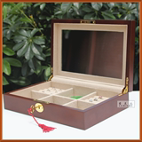 盒 木制化妆盒 女孩生日礼物木质带锁带镜首饰盒 欧式珠宝盒 收纳