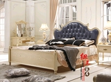美式乡村全实木床1.5欧式床小户型真皮床双人床1.8米现代婚床家具