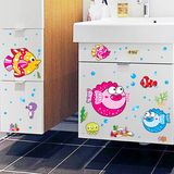 卫生间淋浴房装饰防水瓷砖玻璃贴画儿童房卧室家具墙壁卡通墙贴纸