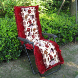 加厚冬季午休藤竹摇靠背躺椅垫子折叠老板红实木三人连体沙发坐垫