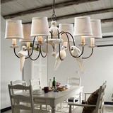 美式吊灯 现代小鸟花鸟客厅卧室餐厅灯 北欧式简约创意铁艺吊灯