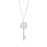 香港专柜正品代购 蒂芙尼 Tiffany18K金粉钻石心形钥匙项链
