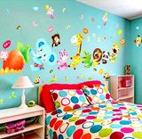 房宝宝卧室卡通动漫画幼儿园墙壁装饰动物墙贴纸量身高贴创意儿童