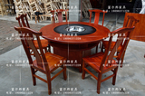 大理石火锅桌椅组合批发 圆形酒店餐厅农家乐自助火锅餐桌餐椅