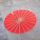 红色舞蹈伞纯色表演道具伞绸布伞装饰伞跳舞用伞油纸古典伞COS伞