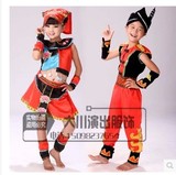 儿童男凉山彝族服装少数民族舞蹈演出服苗族壮族土家族佤族高山族