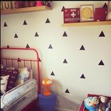 北欧童品ins 三角形 几何图案黑白简约儿童房间背景墙贴纸PVC贴画