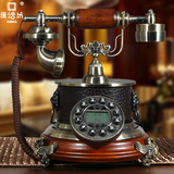 实木仿古电话机中式办公高档座机古董电话机复古家用古典美式坐机