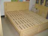 西安实木床 松木原木色环保 1.5米/1.8米双人婚床 现代简约低箱床