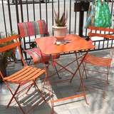 时尚折叠桌椅三件套 酒吧咖啡厅庭院阳台简约现代休闲餐桌椅组合