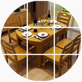 艾棱 实木餐桌小户型方桌饭桌 多人中式组合餐台伸缩折叠圆桌餐桌