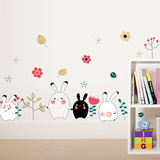 兔子 可移除卧室温馨床头墙贴客厅沙发背景墙纸贴纸花装饰墙贴画