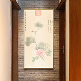 新中式玄关装饰画名家书画客厅餐厅办公室书房挂画走廊过道壁画花