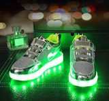 冬季儿童发光鞋USB充电亮灯鞋鞋底带灯男童棉鞋灯女童运动鞋
