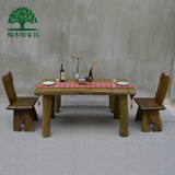 香樟木家具 全实木餐桌椅组合 原木餐台6人 原生态餐桌多人长方形