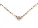 Tiffany/蒂芙尼18K黄金1钻钻石项链二手正品