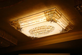 长方形led吸顶灯客厅灯金黄色传统水晶灯 L9088