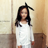 韩国童装夏装 男童新款针织开衫v字领女童空调开衫夏 儿童薄外套