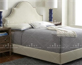 美式欧式麻布方床法式乡村布艺双人床1.8米软包时尚铆钉简约床