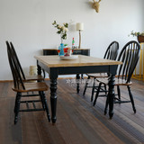 美式实木长形餐桌 法式复古做旧时尚餐桌欧式餐桌 影楼会所洽谈桌