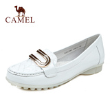Camel/骆驼正品女鞋 春季新款真皮休闲鞋 低跟平跟浅口单鞋