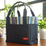 韩式条纹饭盒袋 小拎包手提袋 可爱牛津布 方形抽绳便当包