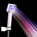 魔尚创意 正品新款LED彩色花洒 自发电随温变色方形手持淋浴喷头