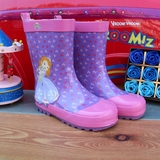 专柜正品索苏菲亚公主女童水鞋儿童套鞋天然橡防滑小孩雨鞋雨靴