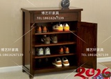 好评框架结构上海整装大师原木实木水曲柳美式设计超薄鞋柜包邮