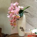和家仿真花蝴蝶兰套装假花陶瓷花瓶创意花艺装饰摆件礼品净化空气