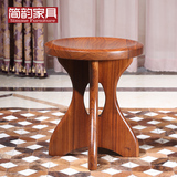 简韵 全实木梳妆凳子 现代简约新中式 梳妆台凳子 乌金木化妆凳子