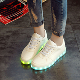韩版情侣七彩闪光灯发光鞋LED灯鞋USB充电男女运动鞋荧光鞋夜光鞋