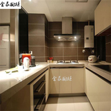 上海整体橱柜整体厨房晶钢板门板厨柜现代简约风格石英石台面定制
