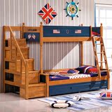 实木儿童床高低双层床男孩上下铺子母床母子带护栏拖床梯柜组合床