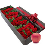 圣诞节红玫瑰礼盒苹果生日鲜花速递无锡苏州上海南京全国同城配送