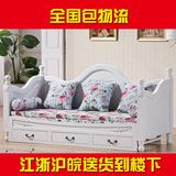 新款实木沙发床 欧式多功能推拉沙发带储物 特价可折叠