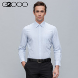 G2000男装 格子商务休闲长袖衬衫男 尖领职业装袖衬衣