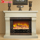 欧式壁炉 1.5米白色壁炉架 实木装饰壁炉柜 LDE仿真火取暖装饰芯