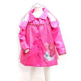 韩国代购15年冰雪奇缘Frozen儿童时尚雨衣雨披女童粉色防水衣雨具