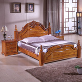 特价榆木床实木床1.8米现代中式双人床气压高箱体1.5实木单人床